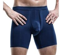 Foweknow Herren Boxershorts Mit Separatem Beutel Lang Unterhosen Männer Atmungsaktiv Weich Sport Retroshorts Leicht Stretch Trunks Bequeme Luftig Unterwäsche Mit Doppelter Beutel