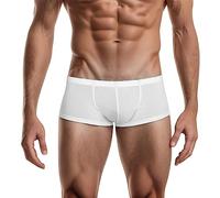 Foweknow Herren Boxershorts Ultra Dünn Low Rise Sexy Unterhosen Männer Hipster Microfaser Trunks Weich Atmungsaktiv Unterwäsche Bequem Stretch Sportunterhosen Mini Leichte Retroshorts