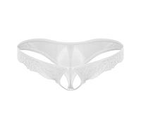 Foweknow Jockstrap Spitze String Tanga Männer Dreieck Höschen Offenes Vorderloch Unterwäsche Erotik Dessous Mit Penis Loch Reizwäsche Unterhosen Luftige Leichte Mini Brief Trunk