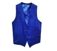 Foweknow Pailletten Weste Herren Männer Glitzer Weste Anzug Weste Rave Outfit Mantel Festliches Paillettenweste Für Hochzeit Party Disco Outfit Schmale Passform Modische Smoking