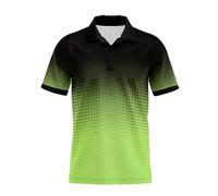 Foweknow Poloshirt Herren Gradient Casual Sommershirt Business Kurzarmshirts Basic Gym Sport Fitnessshirt Kurzarm Muskel Golfshirt Schnelltrocknende Atmungsaktiv Leichte Trainingsshirt