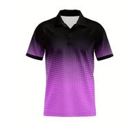 Foweknow Poloshirt Herren Gradient Casual Sommershirt Business Kurzarmshirts Basic Gym Sport Fitnessshirt Kurzarm Muskel Golfshirt Schnelltrocknende Atmungsaktiv Leichte Trainingsshirt
