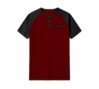 Foweknow Poloshirt Herren Kurzarm Business Arbeitshemd Basic Colour Block Poloshirts Einfarbig Golf Freizeit Polohemd Männer Sommer Atmungsaktiv Fitnessshirt Mode Henley Tshirt