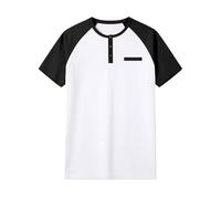 Foweknow Poloshirt Herren Kurzarm Business Arbeitshemd Basic Colour Block Poloshirts Einfarbig Golf Freizeit Polohemd Männer Sommer Atmungsaktiv Fitnessshirt Mode Henley Tshirt