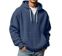 Foweknow Pullover Für Herren Waffel Hoodie Langarm Kapuzenpullover Classic Oversized Arbeitspullover Fashion Langarm Sweatshirts Mit Reißverschluss Einfarbiges Bequeme Langarmshirt