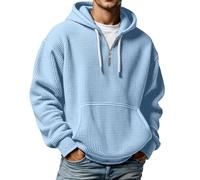 Foweknow Pullover Für Herren Waffel Hoodie Langarm Kapuzenpullover Classic Oversized Arbeitspullover Fashion Langarm Sweatshirts Mit Reißverschluss Einfarbiges Bequeme Langarmshirt
