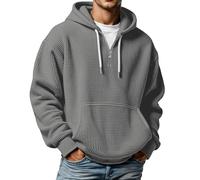 Foweknow Pullover Für Herren Waffel Hoodie Langarm Kapuzenpullover Classic Oversized Arbeitspullover Fashion Langarm Sweatshirts Mit Reißverschluss Einfarbiges Bequeme Langarmshirt