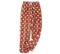 Foweknow Pyjamahose Damen Fleece Plüsch Dicke Schlafanzughose Kuschelige Pants Mit Aufdruck Schlafhose Flauschige Sporthose Warme Weiche Homewear Flanell Jogginghose Yogahose Freizeithose