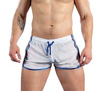 Foweknow Shorts Herren Kurze Netzhose Transparent Mesh Schnelltrocknend Badehosen Für Herren Mini Boxershorts Leicht Atmungsaktiv Bequem Sommer Shorts Sexy Schwimmhose Strandhose
