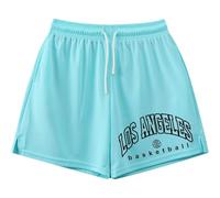 Foweknow Sport Shorts Herren Los Angeles Kurze Hosen Herren Elastische Taille Mode Sweatshorts Fitnessstudio Bodybuilding Trainingsshorts Casual Leichte Atmungsaktiv Freizeitshorts