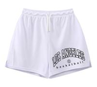 Foweknow Sport Shorts Herren Los Angeles Kurze Hosen Herren Elastische Taille Mode Sweatshorts Fitnessstudio Bodybuilding Trainingsshorts Casual Leichte Atmungsaktiv Freizeitshorts