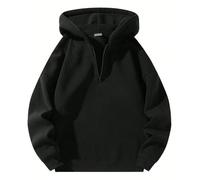 Foweknow Sweatshirt Herren Solide Lässig Hoodie Half Zip Einfachheit Freizeitshirt Vielseitige Outdoor Kapuzenpullover Langarm Modische Regular Fit Arbeitspullover Mit Kapuze