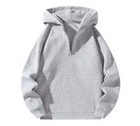 Foweknow Sweatshirt Herren Solide Lässig Hoodie Half Zip Einfachheit Freizeitshirt Vielseitige Outdoor Kapuzenpullover Langarm Modische Regular Fit Arbeitspullover Mit Kapuze