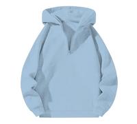 Foweknow Sweatshirt Herren Solide Lässig Hoodie Half Zip Einfachheit Freizeitshirt Vielseitige Outdoor Kapuzenpullover Langarm Modische Regular Fit Arbeitspullover Mit Kapuze