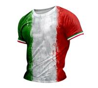 Foweknow T-Shirts Für Herren Fußball Trikot Mit Italien-Motiv Und Nummer Drucken Sommer Sportshirt Rundhalsausschnitt Kurzärmelig Tunika Tops Atmungsaktiv Leicht Lässig Trainingsshirt