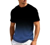 Foweknow T-Shirts Für Herren Sommer Kurzarm Sportshirt Tie-Dye Muster Wandershirt Bequemes Waffel Junge Bekleidung Freizeit Männer Oversize Oberteil Loose Fit Sporthemd Laufshirt