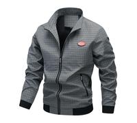 Foweknow Übergangsjacke Herren Kariert Dünne Bomberjacke Winddicht Einfachheit Baseballjacke Regular Fit Business Freizeitjacke Modische Vielseitige Outdoorjacke Functionsjacke
