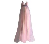 Foweknow Umstandskleid Festlich Stillmode Maternity Dress Stillkleidung Sommer Umstandskleidung Lange Tiefer V-Ausschnitt Bunte Kleider Für Schwangere Spaghetti Maxikleider Tüllkleid