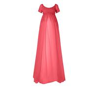 Foweknow Umstandskleid Spitzenkleid Damen Schwangerschaftskleid Einfarbig Elegant Fotoshooting Schulterfreies Chiffonkleid Lang Schwanger Kleidung Festlich Maxikleid Umstandsmode Abendkleider