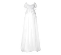 Foweknow Umstandskleid Spitzenkleid Damen Schwangerschaftskleid Einfarbig Elegant Fotoshooting Schulterfreies Chiffonkleid Lang Schwanger Kleidung Festlich Maxikleid Umstandsmode Abendkleider