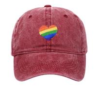 Foweknow Unisex Basecap Rainbow Pride LGBTQ Kostüm Accessoires Regenbogen Flagge Baseballkappe Verstellbar Casual Kappe Klassische Sonnenhut Vintage Baseball Hut Für Reisen Sport Tennis