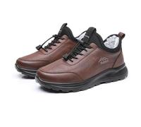 Foweknow Winterschuhe Herren Hoch Verdickte Warm Trekkingstiefel Gefüttert Schneestiefel Leather Outdoorschuhe Mit Schnürung Walkingschuhe wasserdichte Wanderstiefel Dicker Sohle Outdoorschuhe