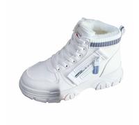 Foweknow Winterstiefel Damen Gefüttert Wasserdicht Kurzschaft Stiefel Winter Sneakers Mit Plattform Erhöhter Oberschuhhöhe Flauschiger Innenfutter Schnürsenkel Winterboots Elegant Warme Stiefeletten