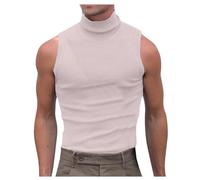 Fowjknww Herren Sportunterhemden Rollkragen Ärmelloses Muskelshirt Streetwear Achselshirts Baggy Weste Sport Bodybuilding Fitness Shirts Freizeit Slim fit Männer Unterziehshirt Pullover