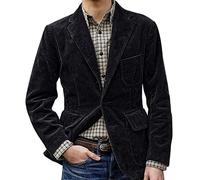 Fowjknww Sakko Herren Cord Revers Blazer Vintage Loose Fit Anzugjacke Winter Warm Sportliches Outwear Einreihig Einfarbig Lange Ärmel Anzugsakko Modische Vielseitige Frezeitjacke