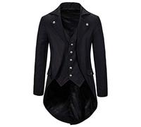 Fowjknww Sakko Herren Herbst Winter Sportlich Smoking Einfarbige Revers Vintage Frack Jacke Europäischer Amerikanischer Stilvolle Outfits Anzugjacke Frezeit Steampunk Anzugsakko