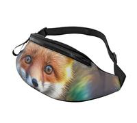 Fox Bauchtasche für Herren und Damen, wasserdichte Sport-Hüfttasche, modische Gürteltasche, Umhängetasche, Hüfttasche mit verstellbarem Riemen, große Schultertasche, Geldbörse für Reisen, Wandern