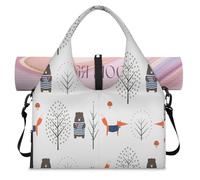 Fox Bear Forest Süße Sporttasche für Damen und Herren, Fuchs, Wochenende, Übernachtungstasche mit Schuhfach, Schultertasche, Gepäcktasche für Yoga, Fitnessstudio, Reisen, farbe, L, Taschen-Organizer