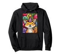 Fox Birthday Party Art Print Kids Boys Girls Pullover Hoodie