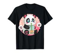 Fox Brother Anime Panda Boba Tee Bubble Tea Kawaii Neko T-Shirt Schwarz S EU 38-40
