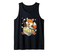 Fox Eating Ramen Japanese Noodle Lover Dog Owner Family Tank Top
