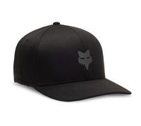 Fox Flexfit-Kappe Fox Head Tech Schwarz - Funktionscap Gr. S/M, atmungsaktiv, feuchtigkeitsableitend, 100 % Polyester