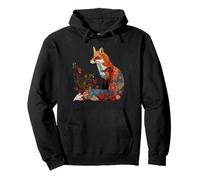 Fox Floral Cottagecore Fairycore Pullover Hoodie
