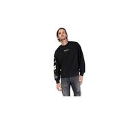 fox herren sweatshirt oversized crew hello future schwarz XL