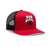 Fox Racewear Mesh Trucker Kappe Rot - verstellbares Snapback Cap mit Schaumstoff-Front, Mesh-Rückenteil, One-Size