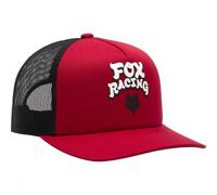 Fox Racewear Mesh Trucker Kappe Rot - verstellbares Snapback Cap mit Schaumstoff-Front, Mesh-Rückenteil, One-Size