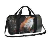 Fox Reisetasche für den Winter, Wald, Sport, Motiv: Fuchs, Wochenende, Übernachtung, lässige Tragetasche, Reisetasche, Reisetasche, Reisetasche, für Kinder, Mädchen, Jungen, Damen, Herren