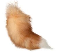 Fox Schwanz 15,75 Zoll Tier Schwanz zotteligen Kunstfell Schwanz realistische Fuchs Schwanz Schlüsselbund Dekoratives Therian Schwanz für Handtaschen -Rucksack Cosplay, Gold, Schwanzschlüsselbund