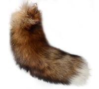 Fox Tail Keychain, Fuchsschwanz 15,75 -Zoll Tier Schwanz zotteligen Kunstfell Schwanz realistische Fuchs Schwanz Schlüsselbund Dekoratives Therian Schwanz für Handtaschen -Rucksack Cosplay, Style3