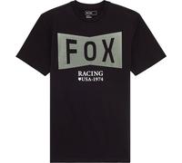 FOX Typeface Premium T-Shirt, schwarz-weiss-grün, Größe S für Männer