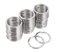 FOYTOKI 100 Flache Edelstahl Schlüsselringe 32mm Robuste Korrosionsbeständige Metall Verbindungsringe für Schlüsselanhänger Autoschlüssel Selbstgemacht Zubehör