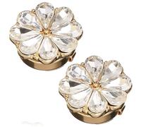 FOYTOKI 2 Stück pack Damen Manschettenknöpfe mit Kristallblumen Legierung Strassverziert Blütenmotiv für Formelle Blusen und Besondere Anlässe