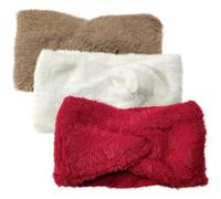 FOYTOKI 3 Stück Damen Knotenstirnband Warmhaltendes Breites Winterstirnband aus Weichem Plüsch Ohrwärmer Stirnband für Herbst und Winter Komfortables Haarband für Outdoor und Alltag