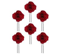 FOYTOKI 6 Stück Rotes Rosen Haarspangen für Bräute mit U form Stoffmaterial nicht Verblassend Elegante Haarnadeln für Hochzeiten und Gartenpartys