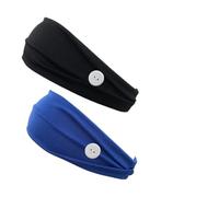FOYTOKI Elastische Stirnbänder Verhindert Ohrenschmerzen Polyester Material für Damen 2 Stück pack mit Knopfleiste Schwarz für Sport und Fitness