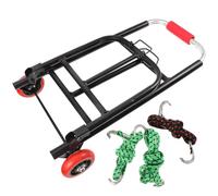 FOYTOKI Faltbarer Einkaufswagen aus Eisen mit Pu Griff Zweirädriger Kleiner Anhänger für Vielseitige Anwendungen Beim Einkaufen und Gepäcktransport